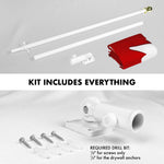 Load image into Gallery viewer, G128 Combo Pack: 5 Ft Tangle Free Aluminum Spinning Flagpole (White) &amp; Canada Canadian Flag 2.5x4 Ft, Double ToughWeave Series Double Sided Embroidered 210D Polyester  Pole with Flag Included