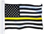 Load image into Gallery viewer, G128  Thin Yellow Line American Flag 150D Polyester 3x5 FT Printed Flag  Honoring Men Women Dispatchers Brass Grommets Indoor/Outdoor  Much Thicker More Durable Than 100D 75D Polyester