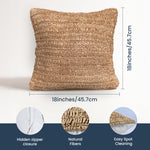 Load image into Gallery viewer, Raffia Hand Knitted Pillow Cover 18x18 inch Boho Decorative Cushion Cover for Couch Sofa or Bed Rustic Natural Throw Pillow Case