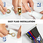 Load image into Gallery viewer, G128 Combo Pack: 6 Ft Tangle Free Aluminum Spinning Flagpole (White) &amp; Thin Line First Responders American Flag 3x5 Ft, LiteWeave Pro Series Printed 150D Polyester  Pole with Flag Included