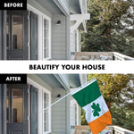 Load image into Gallery viewer, G128  6 Feet Tangle Free Spinning Flagpole (White) Ireland SHAMROCK Brass Grommets Printed 3x5 ft (Flag Included) Aluminum Flag Pole