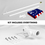 Load image into Gallery viewer, G128 Combo Pack: 5 Ft Tangle Free Aluminum Spinning Flagpole (White) &amp; Bennington 76 Flag 2x3 Ft, ToughWeave Series Embroidered 300D Polyester  Pole with Flag Included