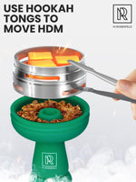 Load image into Gallery viewer, Premium Green Silicone Hookah Bowl Set Universal Phunnel Hookah Head Bowl for Perfect Heat Management Durable EasytoClean Hookah Top with Tongs Shisha Bowl for Smooth Airflow &amp; Max Flavor