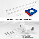 Load image into Gallery viewer, G128 Combo Pack: 6 Feet Tangle Free Spinning Flagpole (Silver) Chile Chilean Flag 3x5 ft Printed 150D Brass Grommets (Flag Included) Aluminum Flag Pole