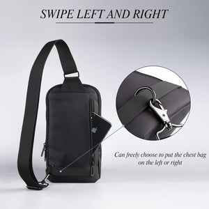 Small Crossbody Bag Sling Bag for Men Women Waterproof Chest Pack with Anti