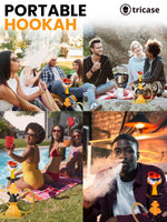 Load image into Gallery viewer, Yellow Hookah set with everything Hookah Set 2 Hose Hookah LilOne
