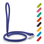 Load image into Gallery viewer, Rolled Leather Dog Leash 4 ft x 0.3 in All Sizes Purple