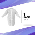 Load image into Gallery viewer, Disposable Lab Coat Large Size 35 GSM PP White Lab Jacket for Adults 1 Pack