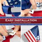 Load image into Gallery viewer, USA American Flag 3x5 Ft 2Pack Pole Sleeve Embroidered Polyester By G128
