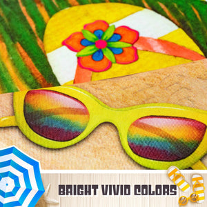 Welcome Summer Sandals Sunglasses Garden Flag 12x18 Inch 150D Polyester Rustic