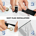 Load image into Gallery viewer, G128 Combo Pack: 5 Ft Tangle Free Aluminum Spinning Flagpole (Black) &amp; Solid White Color Flag 2x3 Ft, LiteWeave Pro Series Printed 150D Polyester  Pole with Flag Included