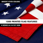 Load image into Gallery viewer, G128 Combo Pack: 6 Ft Tangle Free Aluminum Spinning Flagpole (White) &amp; American USA 51 Stars Flag 3x5 Ft, LiteWeave Pro Series Printed 150D Polyester  Pole with Flag Included