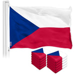 Load image into Gallery viewer, G128 10 Pack: Czech Republic Czech Flag  3x5 Ft  Printed 150D Polyester  Indoor/Outdoor, Vibrant Colors, Brass Grommets, Quality Polyester, Much Thicker More Durable Than 100D 75D Polyester
