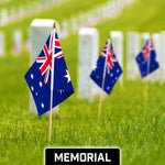 Load image into Gallery viewer, G128 12 Pack Handheld Australia Australian Stick Flags  12x18 In  Printed 150D Polyester, Country Flag, Solid Wooden Stick, Spear Gold Tip