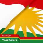 Load image into Gallery viewer, G128 3 Pack: Kurdistan Region Flag  3x5 Ft  LiteWeave Pro Series Printed 150D Polyester  Country Flag, Indoor/Outdoor, Vibrant Colors, Brass Grommets, Thicker and More Durable Than 100D 75D Poly