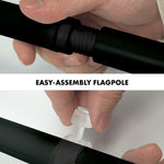 Load image into Gallery viewer, G128 Combo Pack: 6 Ft Tangle Free Aluminum Spinning Flagpole (Black) &amp; Civil Peace USA Flag 3x5 Ft, LiteWeave Pro Series Printed 150D Polyester  Pole with Flag Included