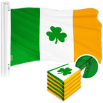 Load image into Gallery viewer, G128 5 Pack: Ireland Irish Shamrock Flag  4x6 Ft  ToughWeave Series Embroidered 300D Polyester  Embroidered Design, Indoor/Outdoor, Brass Grommets