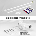 Load image into Gallery viewer, G128 Combo Pack: 6 Ft Tangle Free Aluminum Spinning Flagpole (White) &amp; Iowa IA Deluxe State Flag 3x5 Ft, ToughWeave Series Embroidered 300D Polyester  Pole with Flag Included