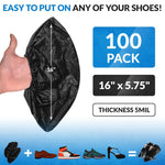 Load image into Gallery viewer, Black Disposable Shoe Covers for Indoors 16 x 5.75 Inch 100 Pack CPE Shoe Covers Disposable Non Slip Disposable Boot Covers Waterproof. Disposable Booties for Shoes Covers Elastic Band