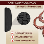 Load image into Gallery viewer, Adhesive Nose Pads for Glasses  Set of 6 Pairs Secure Nose Grip  1 mm Silicone Eyeglass Nose Pads for Comfort Nose  (Black Pads &amp; Beige Glasses Cord)
