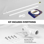 Load image into Gallery viewer, G128 Combo Pack: 6 Ft Tangle Free Spinning Flagpole (White) &amp; Kentucky Flag 3x5 Ft Printed 150D Polyester, Brass Grommets (Flag Included) Aluminum Flag Pole