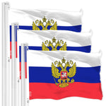 Load image into Gallery viewer, G128 3 Pack: Russia Russian Ensign Flag  3x5 Ft  LiteWeave Pro Series Printed 150D Polyester  Country Flag, Vibrant Colors, Brass Grommets, Thicker and More Durable Than 100D 75D Polyester