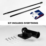 Load image into Gallery viewer, G128 Flag Pole 5 FT Black Tangle Free &amp; Texas Flag 2.5x4 FT Combo Embroidered Spun Polyester