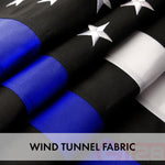 Load image into Gallery viewer, G128 Combo Pack: American USA Flag 3x5 Ft &amp; Thin Blue Line Flag 3x5 Ft  Both StormFlyer Series Embroidered 220GSM Spun Polyester, Brass Grommets