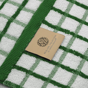 Premium Dish Towels for Kitchen with Hanging Loop [8 Pack] Heavy Duty Absorbent 100% Cotton 410 GSM Terry Kitchen Towels 16x26 (Green)