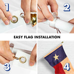 Load image into Gallery viewer, G128 Combo Pack: 6 Ft Tangle Free Aluminum Spinning Flagpole (White) &amp; Texas TeaStained Flag 3x5 Ft, ToughWeave Pro Series Embroidered 420D Polyester  Pole with Flag Included