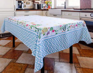 Floral Color Rectangle Tablecloth 60x84 inch Non Iron Stain Resistant Polyester