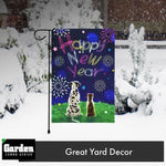 Load image into Gallery viewer, G128 Combo Pack: Garden Flag Stand Black 36x16 Inch &amp; Garden Flag Happy New Year Dog and Cat 12x18 Inch