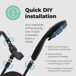 Load image into Gallery viewer, Black High Pressure Shower Head with Handheld 8 Spray Settings Removable Head
