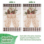 Load image into Gallery viewer, G128 Garden Flag Mittens with Evergreen Arrangement  12x18 Inch  Printed Blockout Polyester  Christmas Decoration
