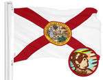Load image into Gallery viewer, G128 Florida FL State Flag  2.5x4 Ft  ToughWeave Series Embroidered 210D Polyester  Embroidered Design, Indoor/Outdoor, Vibrant Colors, Brass Grommets