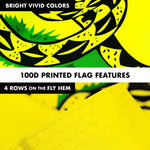 Load image into Gallery viewer, G128  6 Feet Tangle Free Spinning Flagpole (White) Gadsden Brass Grommets Printed 3x5 ft (Flag Included) Aluminum Flag Pole