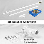 Load image into Gallery viewer, G128 Combo Pack: 6 Ft Tangle Free Aluminum Spinning Flagpole (White) &amp; Oklahoma OK State Flag 3x5 Ft, Double ToughWeave Series Double Sided Embroidered 210D Polyester  Pole with Flag Included