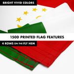 Load image into Gallery viewer, G128 Combo Pack: 6 Ft Tangle Free Spinning Flagpole (Silver) &amp; Tajikistan Flag 3x5 Ft Printed 150D Polyester, Brass Grommets (Flag Included) Aluminum Flag Pole