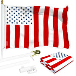 Load image into Gallery viewer, G128 Combo Pack: 6 Ft Tangle Free Aluminum Spinning Flagpole (White) &amp; Civil Peace USA Flag 3x5 Ft, LiteWeave Pro Series Printed 150D Polyester  Pole with Flag Included