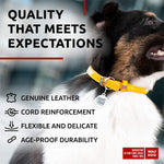 Load image into Gallery viewer, Yellow Ultra Soft Rolled Leather Dog Collar for Dogs Soft Padded 1821 inch Neck
