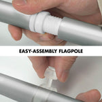 Load image into Gallery viewer, G128 Combo Pack: 6 Ft Tangle Free Spinning Flagpole (Silver) &amp; Laos Flag 3x5 Ft Printed 150D Polyester, Brass Grommets (Flag Included) Aluminum Flag Pole
