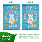 Load image into Gallery viewer, Garden Flag Happy Easter Rabbit Gnome with Eggs 12x18 inch Blockout Fabric