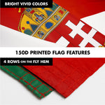 Load image into Gallery viewer, G128 Combo Pack: 6 Ft Tangle Free Spinning Flagpole (Silver) &amp; Hungary Coat of Arms Flag 3x5 Ft Printed 300D Polyester, Brass Grommets (Flag Included) Aluminum Flag Pole