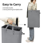 Load image into Gallery viewer, Slim Laundry Hamper With Handles Collapsible Laundry Basket Thin Dirty Clothes Basket Narrow Laundry Bag Foldable Dirty Cloth Hamper 45L (21 inchesGrey)
