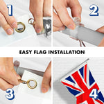 Load image into Gallery viewer, G128  6 Feet Tangle Free Spinning Flagpole (Silver) United Kingdom Brass Grommets Printed 3x5 ft (Flag Included) Aluminum Flag Pole