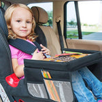 Load image into Gallery viewer, Kids Travel Tray for Kids Car Seat Toddler Car Seat Tray Table with 6 Compartments and Tablet Stand Foldable Toddler Table for Travel Folding Portable Desk Compact Road Trip Essentials