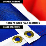 Load image into Gallery viewer, G128  6 Feet Tangle Free Spinning Flagpole (Silver) France Brass Grommets Printed 3x5 ft (Flag Included) Aluminum Flag Pole