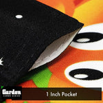 Load image into Gallery viewer, G128 Combo Pack: Garden Flag Stand Black 36x16 Inch &amp; Garden Flag Happy Halloween Three Pumpkins 12x18 Inch