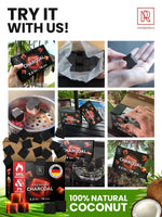 Load image into Gallery viewer, 72 pcs Hookah Charcoal Hookah Coals for Hookah Coconut 25mm Cubes 72 pcs 1.1 KG 2.2 lbs Premium Quality 100% Natural Coconut Charcoal Hookah Cubes NOT Quick Light
