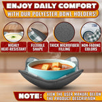 Load image into Gallery viewer, 4 Pcs Microwave Bowl Cozy Holders (Gray &amp; White Checkered) – Heat Resistant Microwave Bowl Holders for Hot Food Protect Hands from Hot Dishes – Soft Fabric for Safe &amp; Convenient Use in the Kitchen
